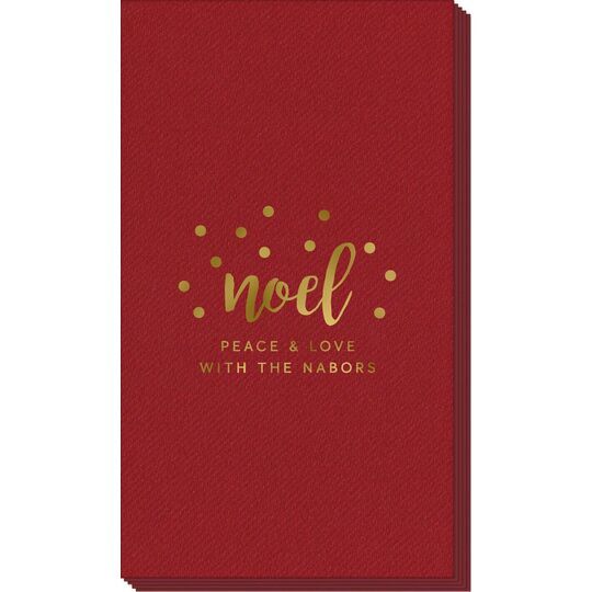Confetti Dots Noel Linen Like Guest Towels
